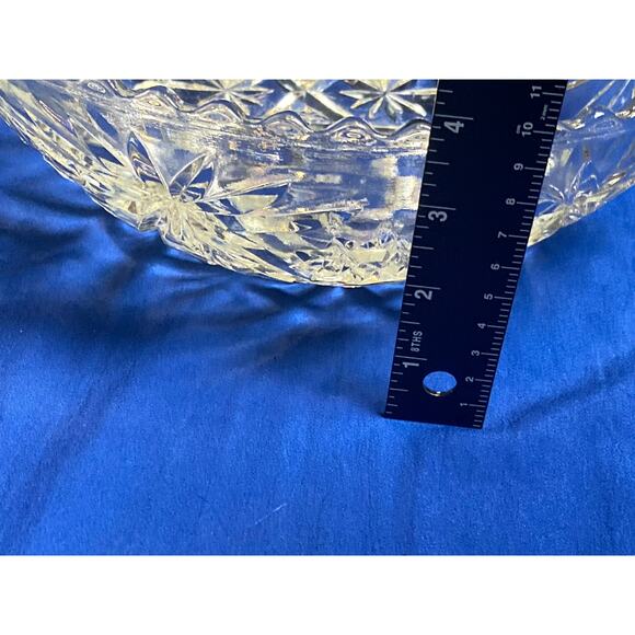VTG Anchor Hocking Glass Serving Bowl Star of David Pattern 10.5" x 4" Sawtooth - Picture 9 of 9